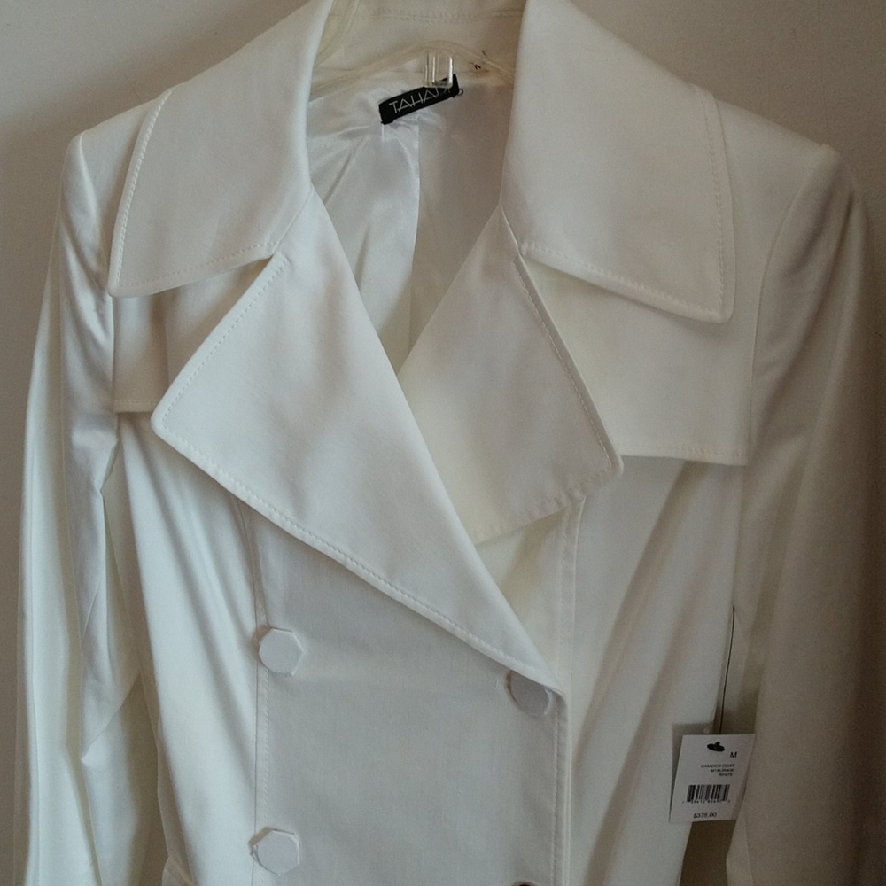#5 NWT RETAIL@$378 TAHARI DESIGNER White Trench Coat COPY